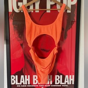 GOOD AMERICAN Monokini One Piece Cut Out Swimsuit in Orange Cream / Neon Peach